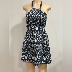 Twenty One Elegant Navy Blue and White Halter Dress Size S/P